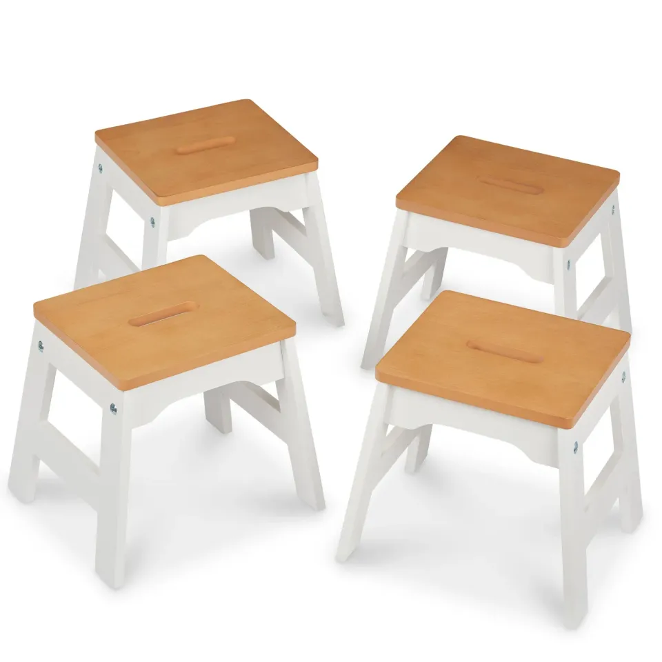 Melissa & Doug Wooden Stools houten krukjes 4 stuks