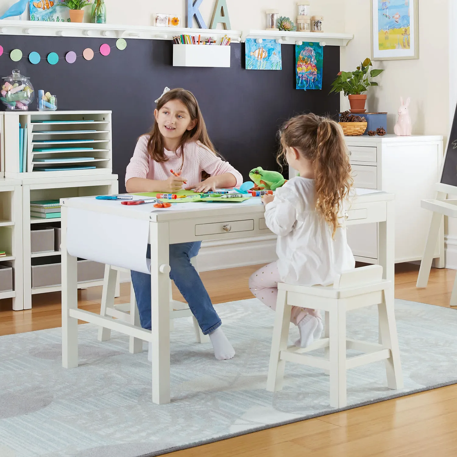 Guidecraft Martha Stewart Crafting Kids kruk set van 2 wit geel