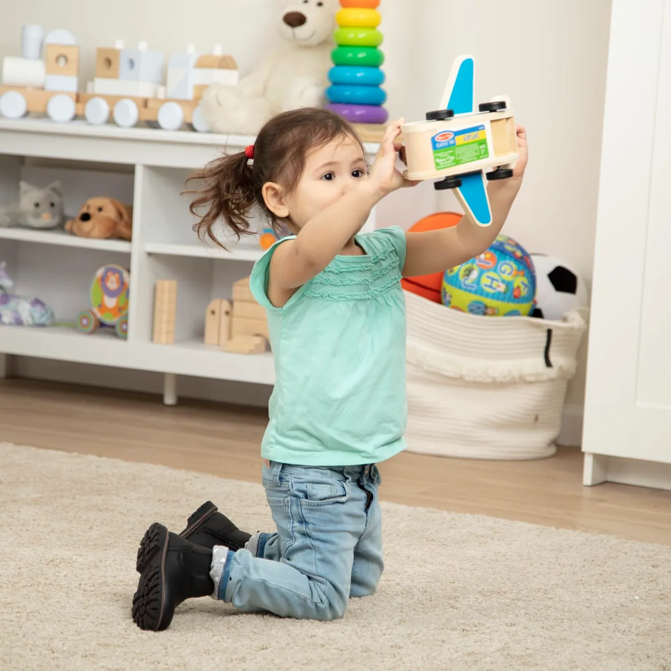 Melissa & Doug Wooden Airplane houten vliegtuig met figuren