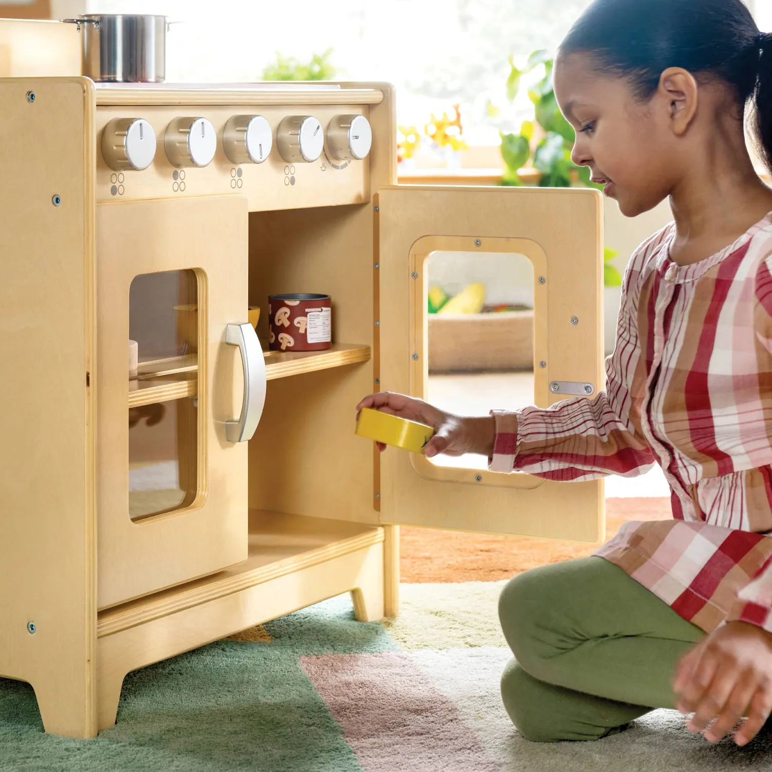 Guidecraft EdQ Kitchen Range speelfornuis naturel