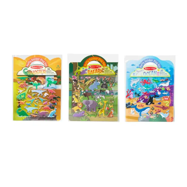 Melissa & Doug Puffy Sticker Play Set 3-pack safari dino oceaan