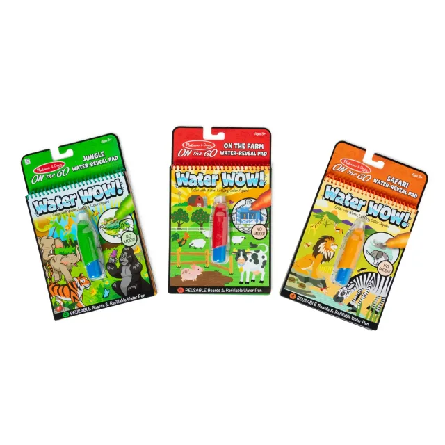 Melissa & Doug Water Wow 3-Pack kleurboeken jungle safari boerderij