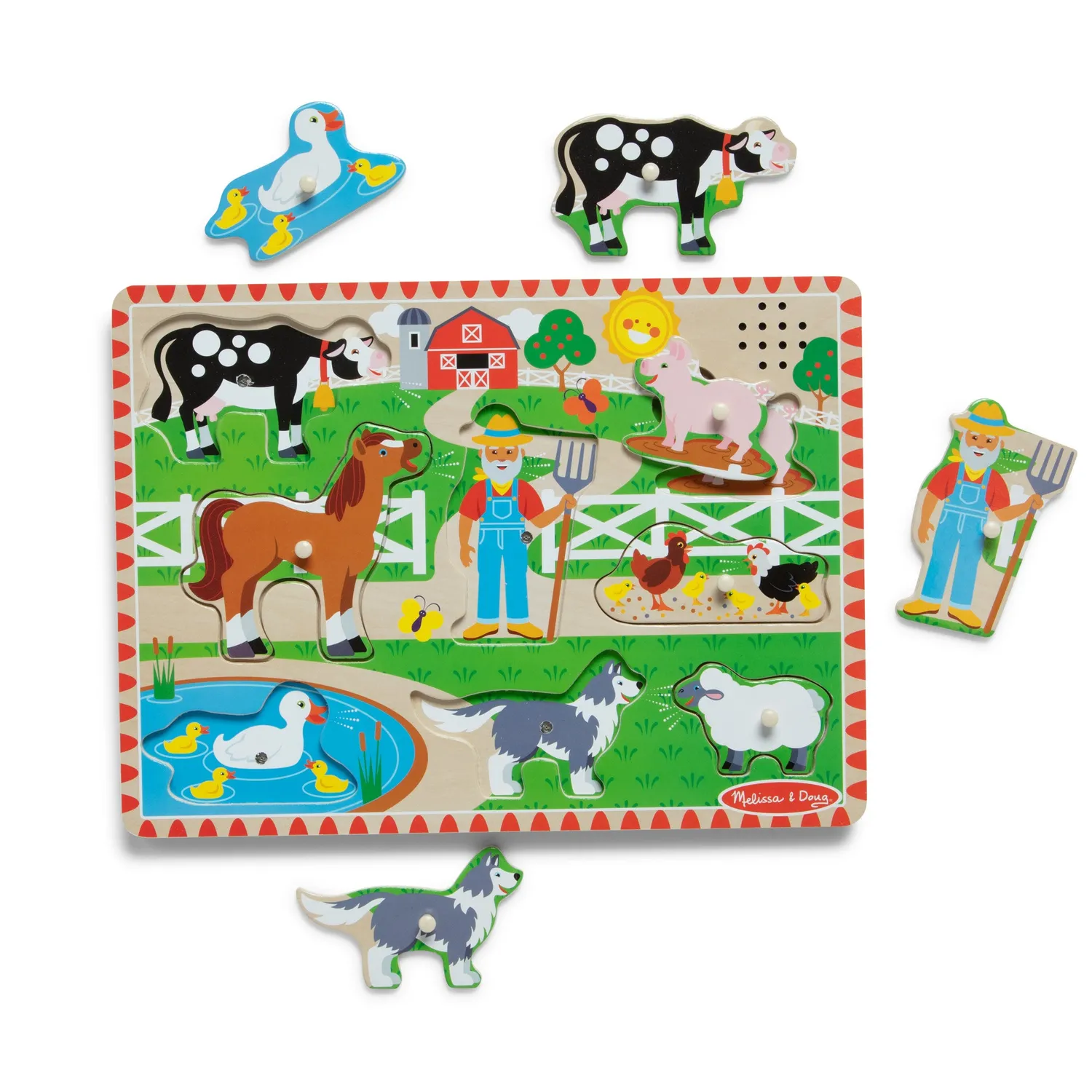 Melissa & Doug Old MacDonald's Farm geluidspuzzel 8 stukjes