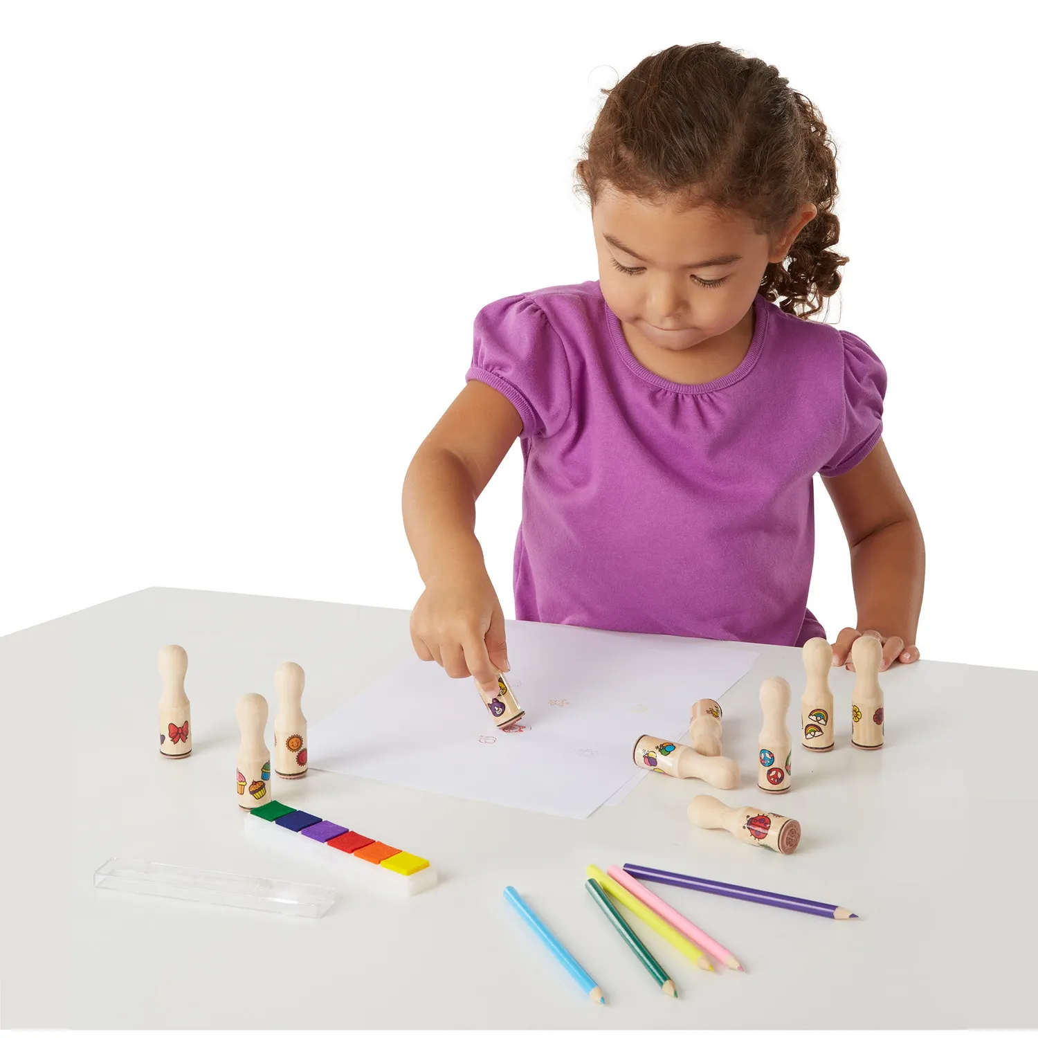Melissa & Doug Happy Handle Deluxe stempelset 10-delig uitwasbaar