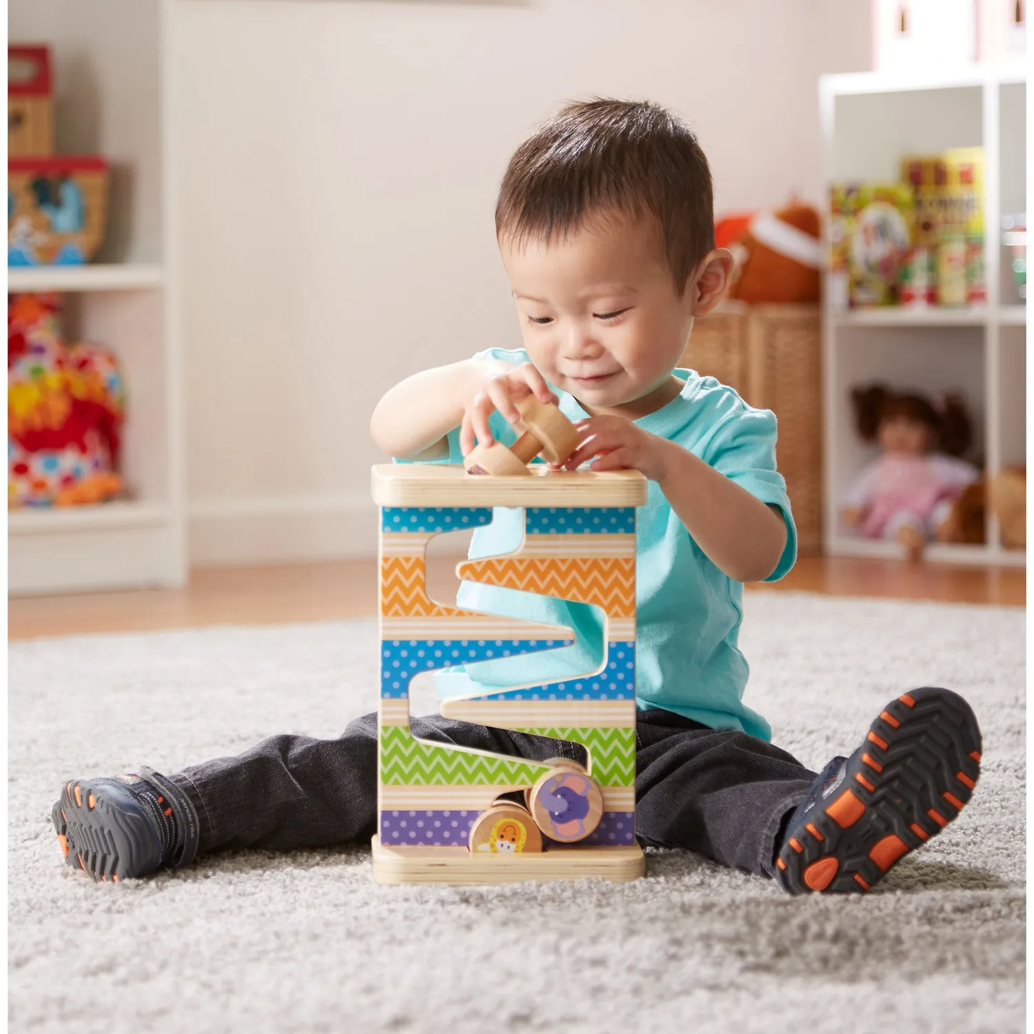 Melissa & Doug First Play Safari Zig-Zag Tower houten