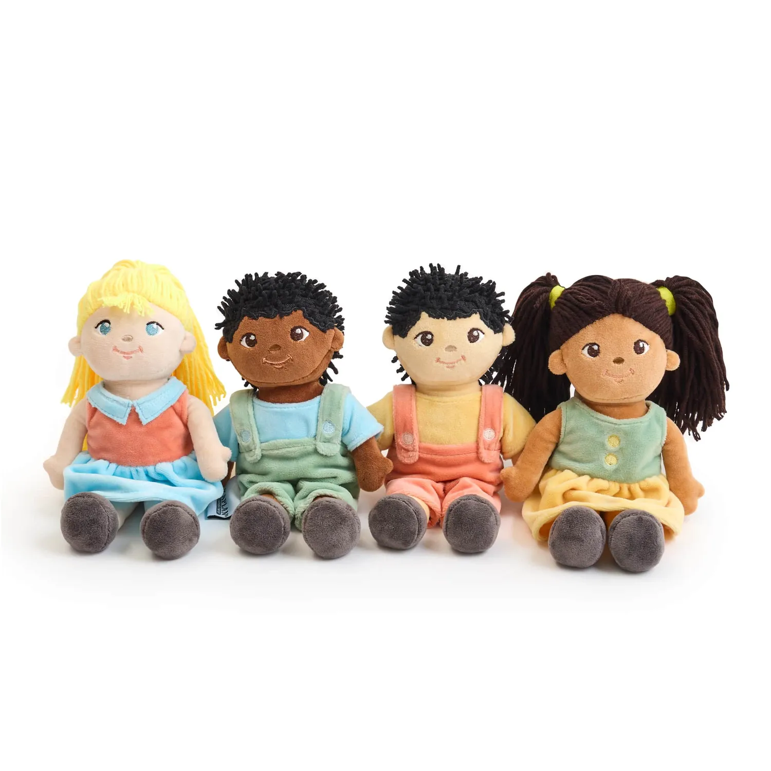 Guidecraft Ethnic Soft Dolls knuffelpoppen 4 stuks 20 cm
