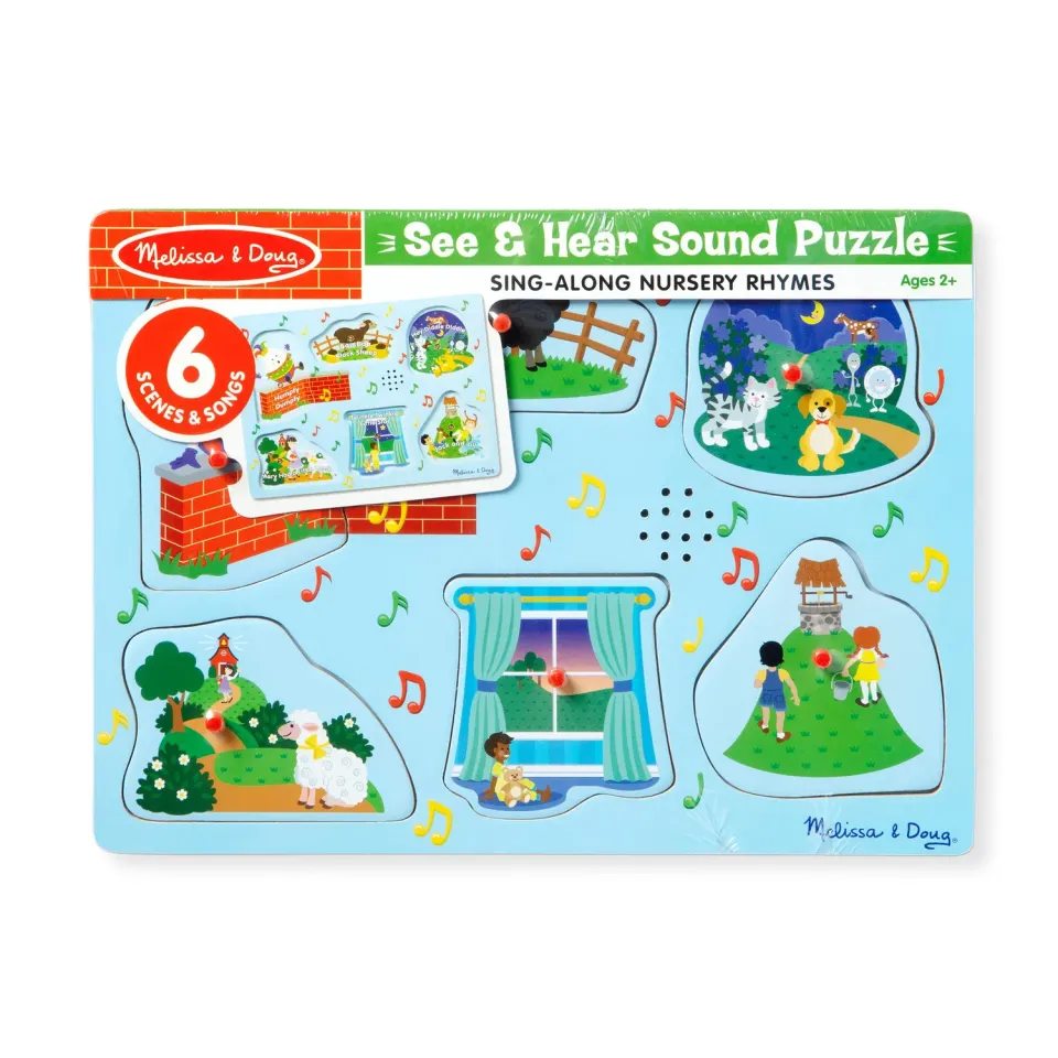 Melissa & Doug Nursery Rhymes 2 geluidspuzzel 6 stukjes houten