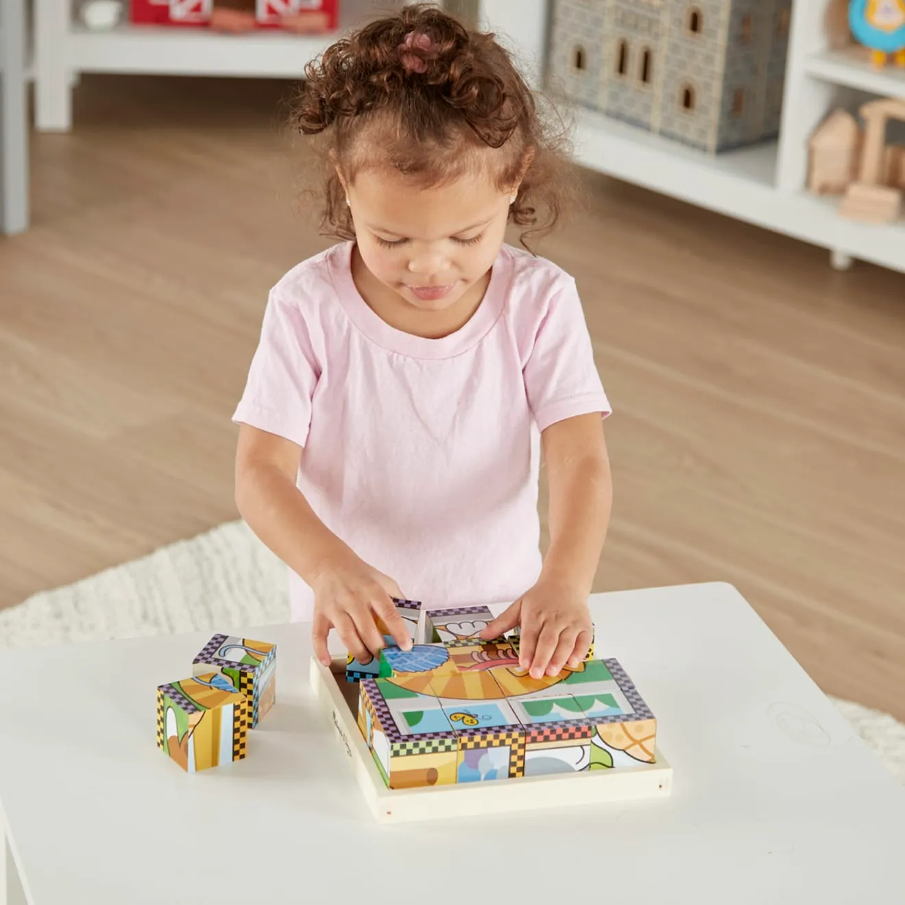 Melissa & Doug Pets Cube houten puzzel 16 blokken 6-in-1