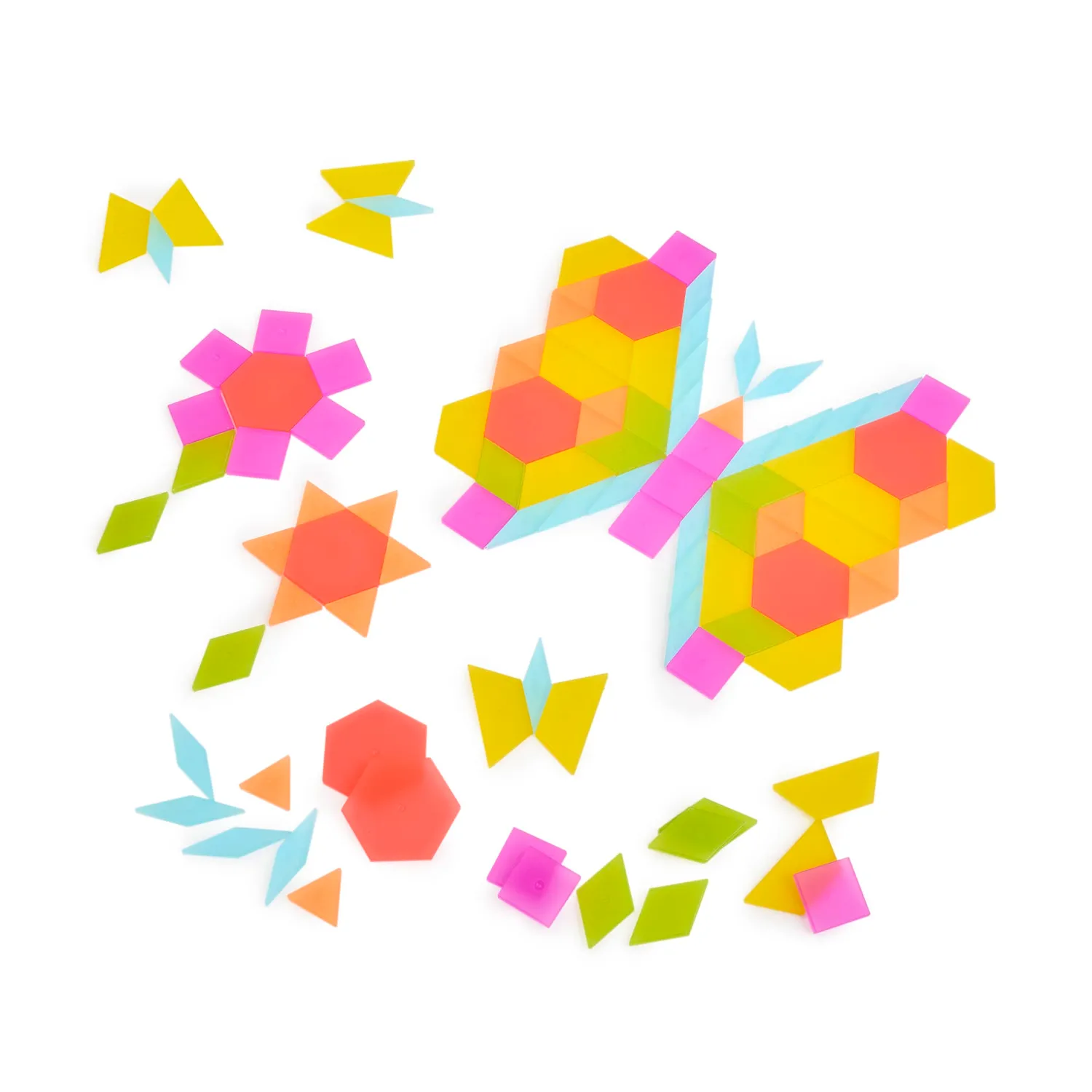 Guidecraft Translucent Tangram Tiles 250 stuks