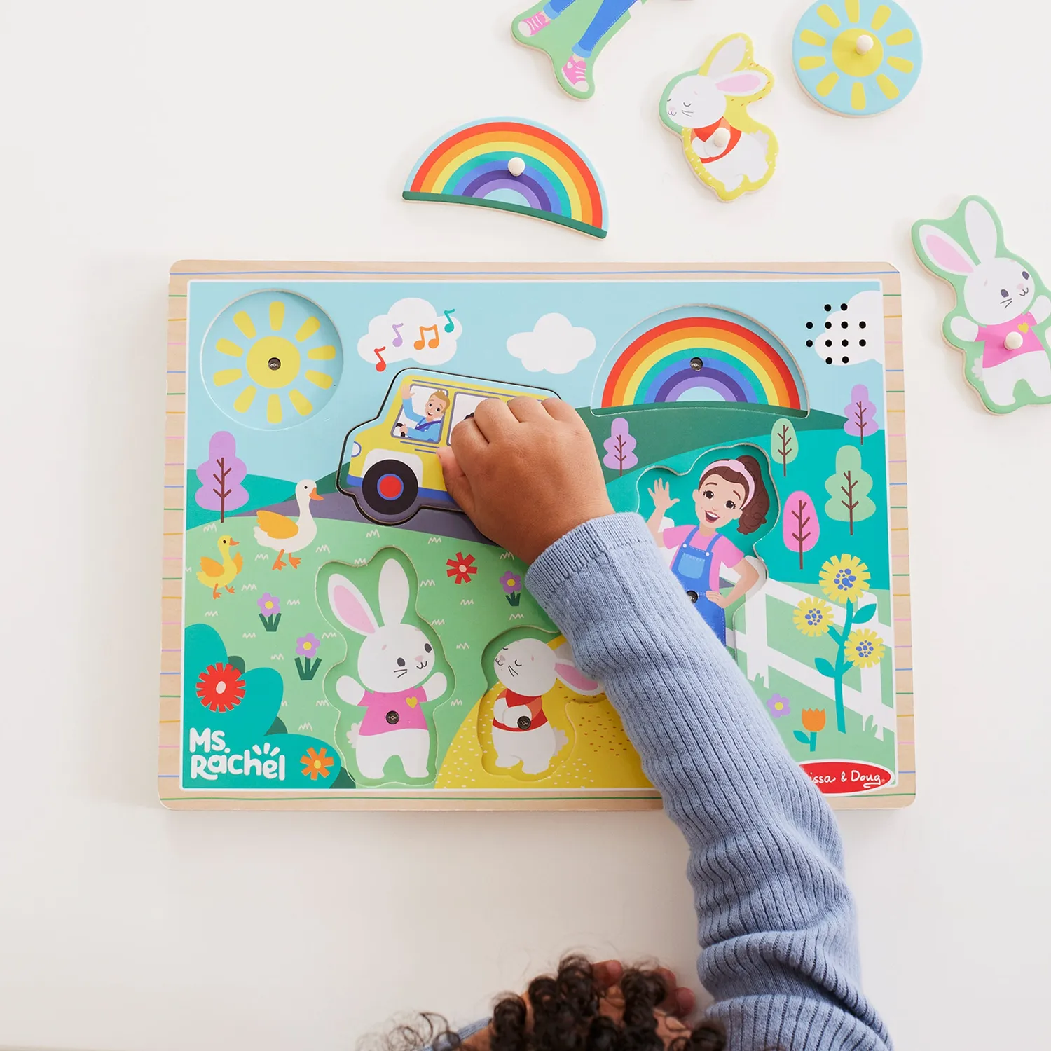 Melissa & Doug Ms. Rachel muziek puzzel hout 6 stukjes geluid