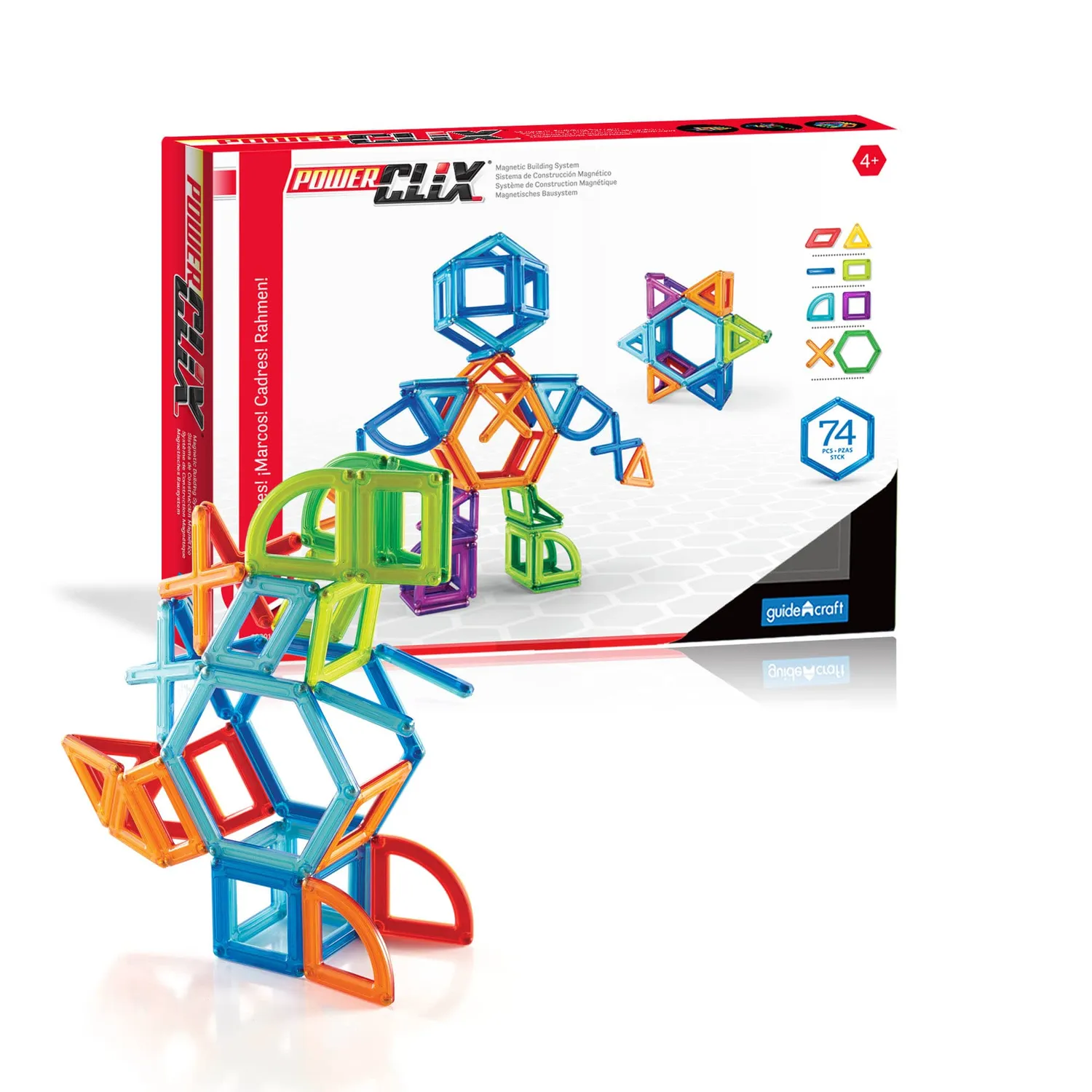Guidecraft PowerClix Frames magnetische bouwset 26 stuks kleur