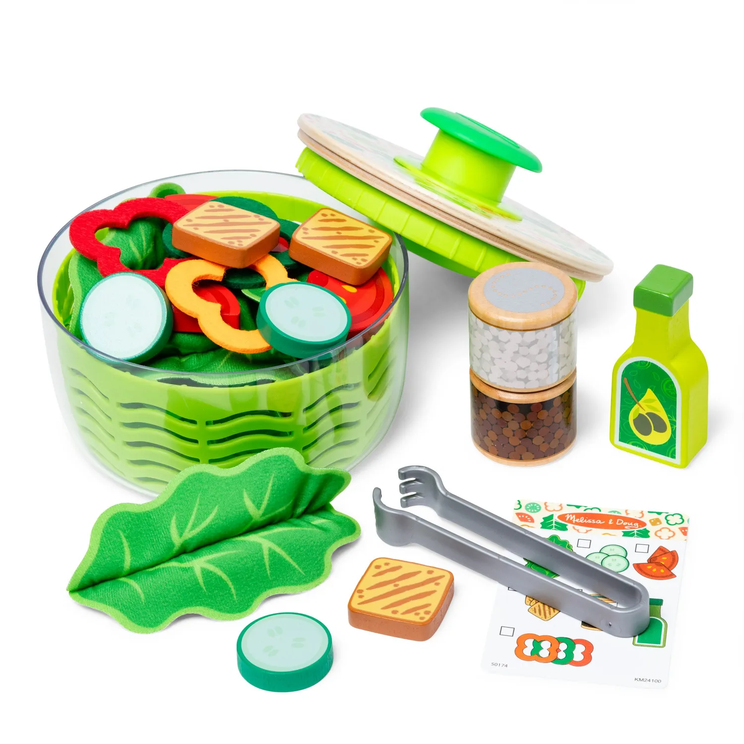 Melissa & Doug Salad Spinner speelkeuken saladeset hout