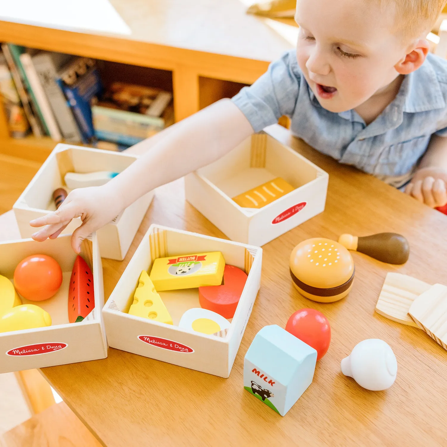Melissa & Doug Food Groups houten speelvoedsel 5 vakken