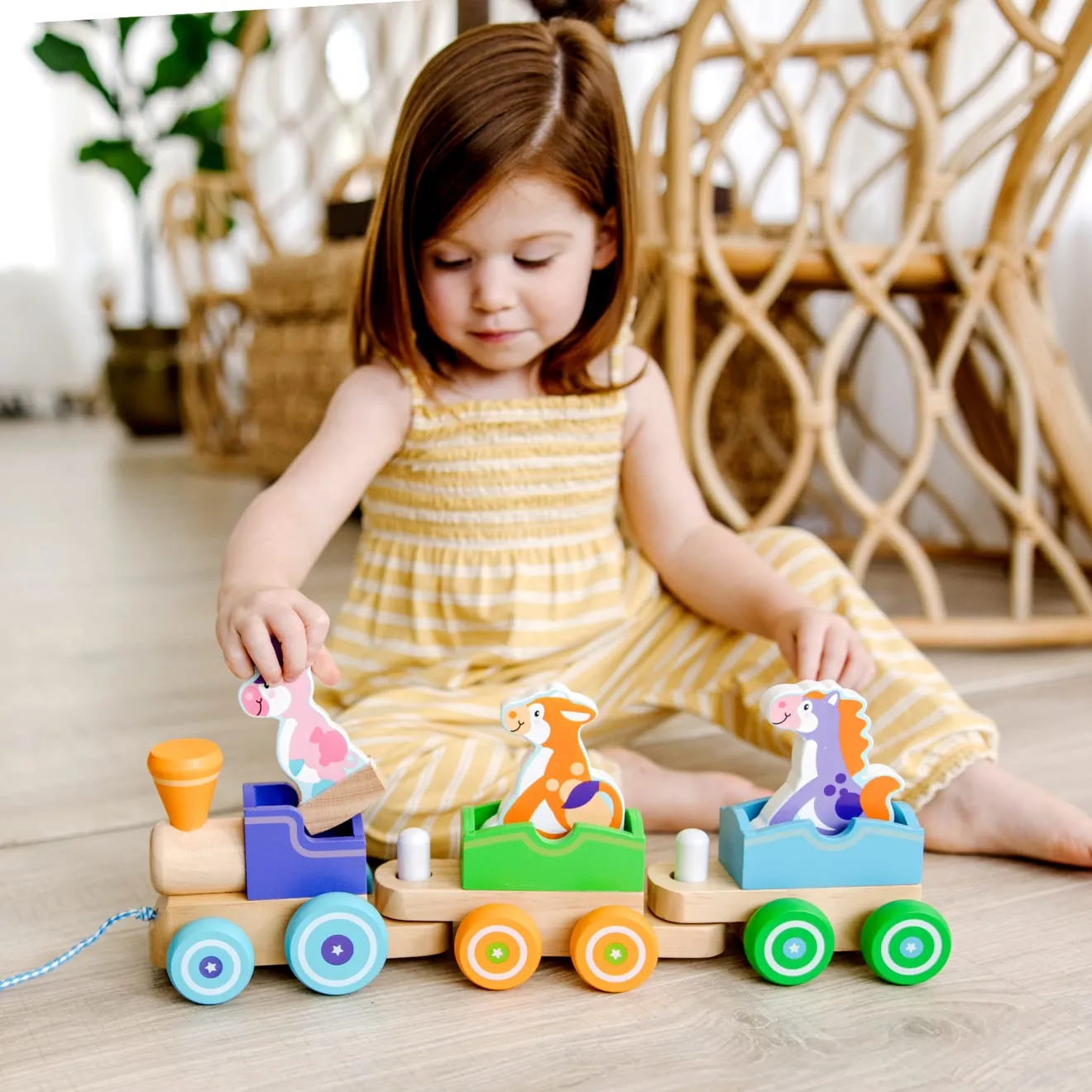 Melissa & Doug First Play Farm treintje hout 18 mnd+