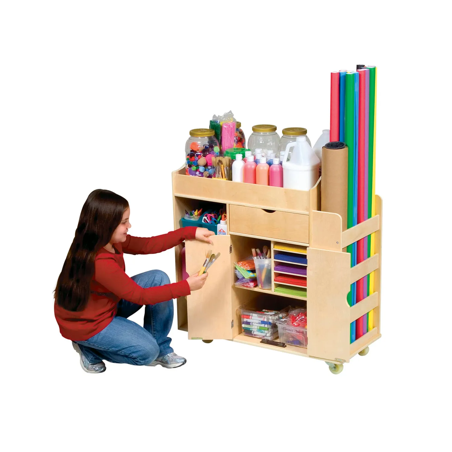 Guidecraft Kids Art Activity knutselkar op wielen opberging