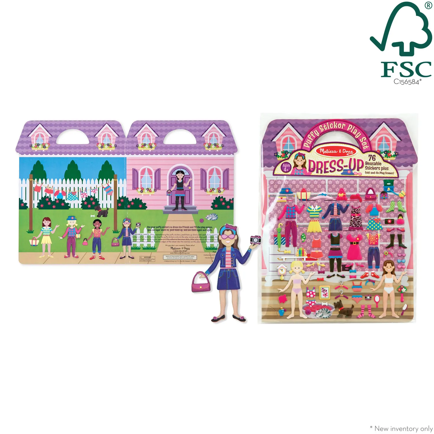Melissa & Doug Puffy Sticker Dress-Up stickerboek 76 stickers
