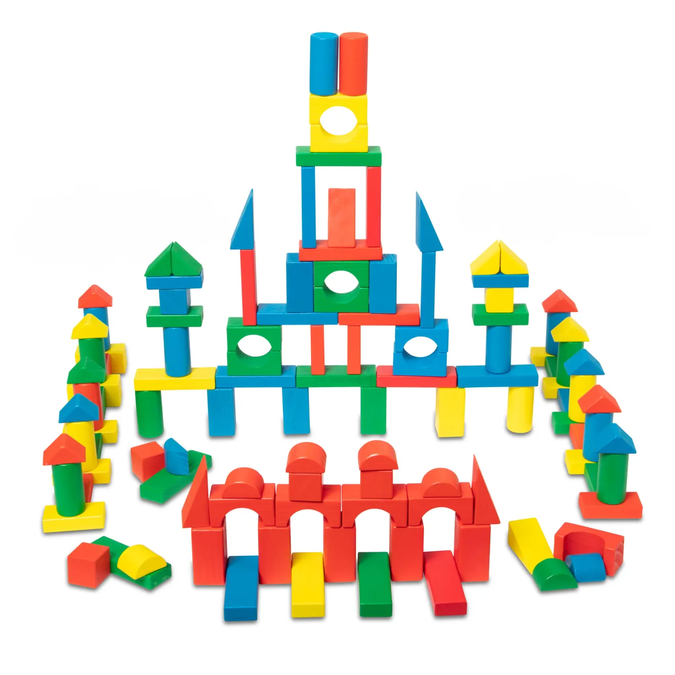 Melissa & Doug houten bouwblokken 200 stuks 4 kleuren