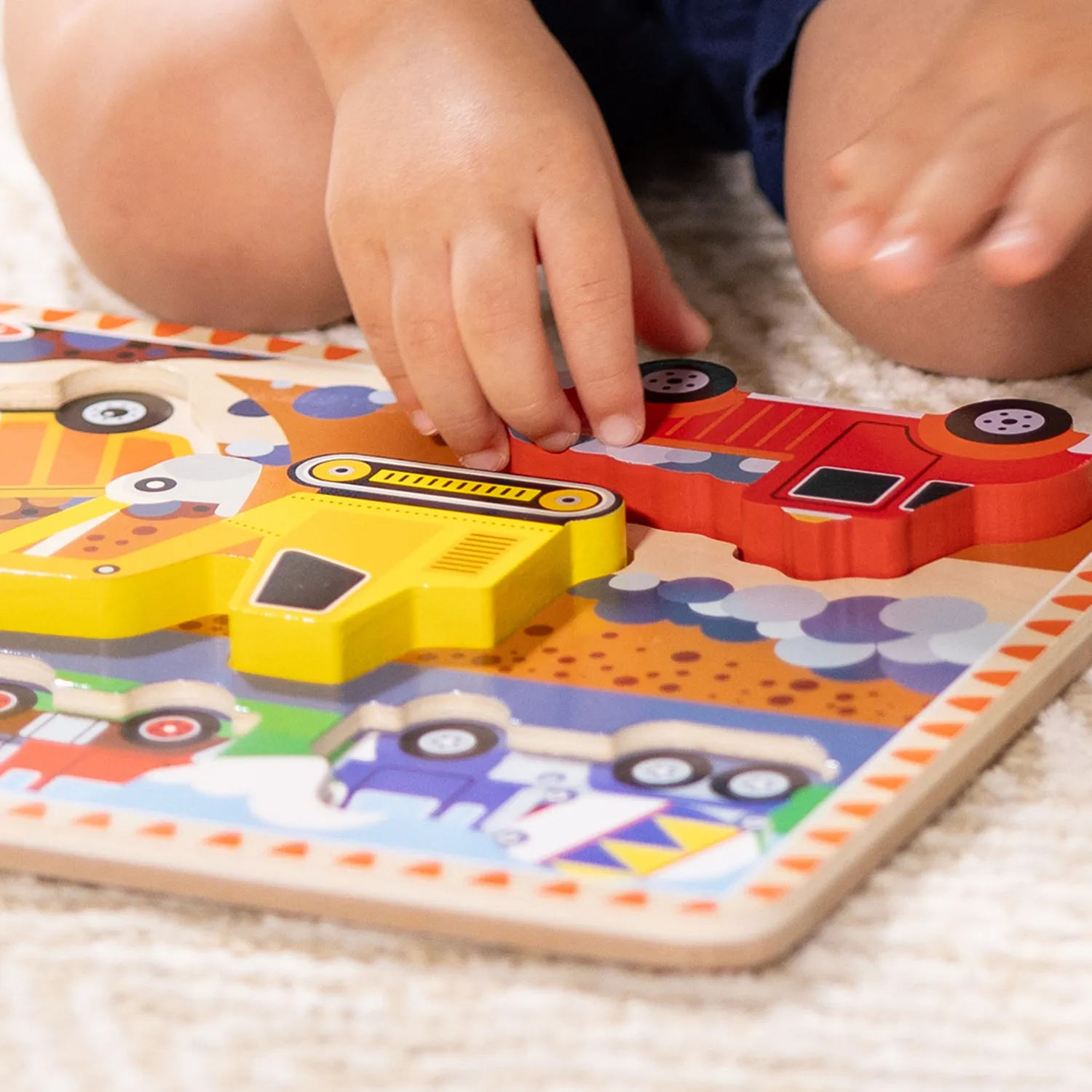 Melissa & Doug Construction houten puzzel 6 voertuigen 2+