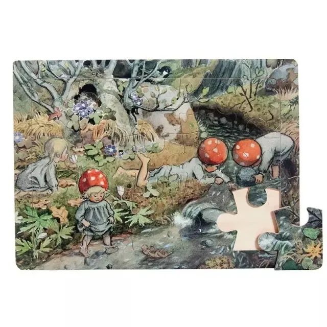 Elsa Beskow Kabouterkinderen houten puzzel 15 stukjes