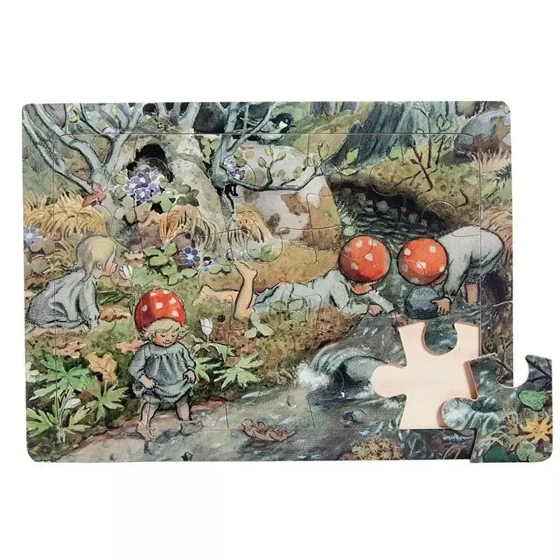 Elsa Beskow Kabouterkinderen houten puzzel 15 stukjes