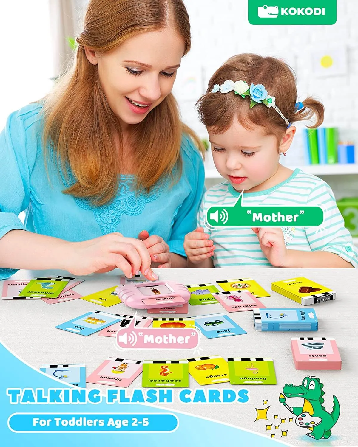 KOKODI Talking Flash Cards leerkaarten kat blauw 224 woorden