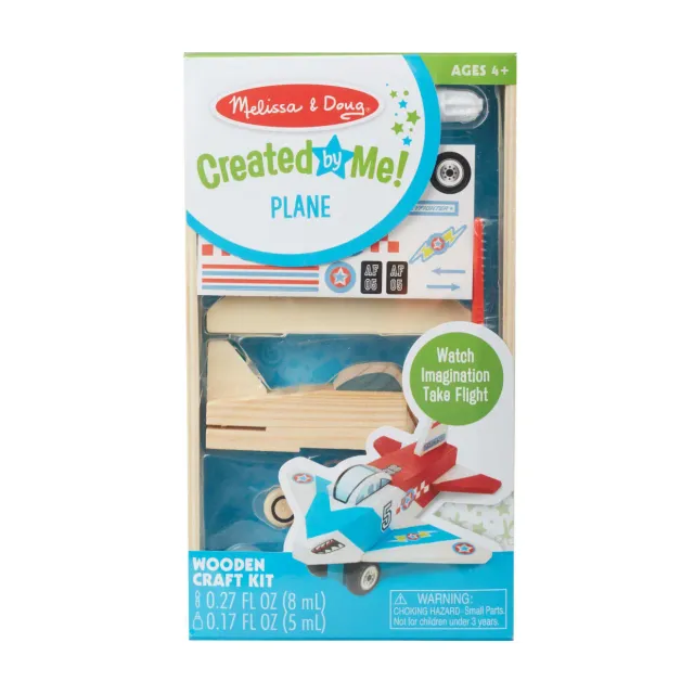 Melissa & Doug houten vliegtuig knutselset met verf
