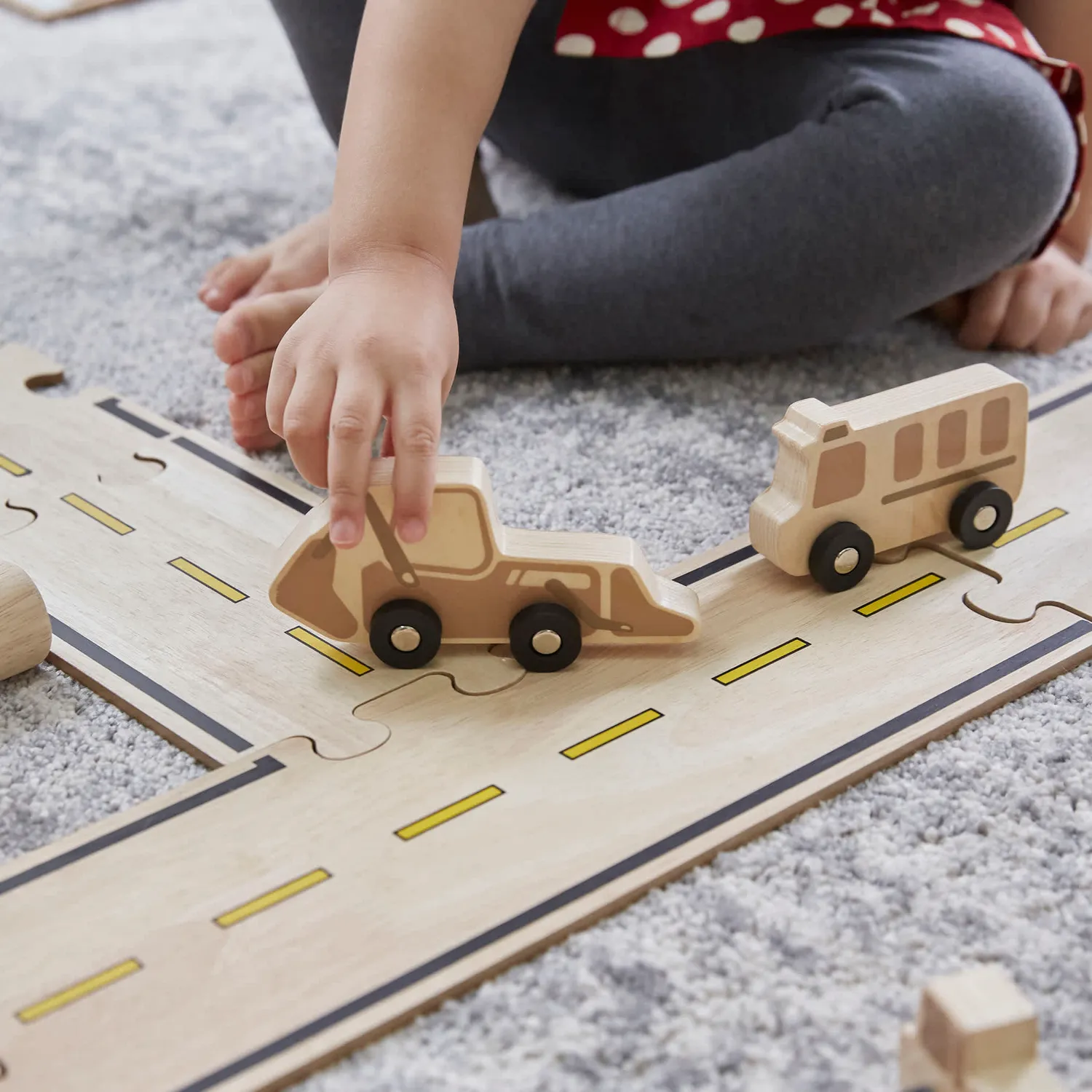 Guidecraft Double-Sided Roadway houten autoweg 42-delig
