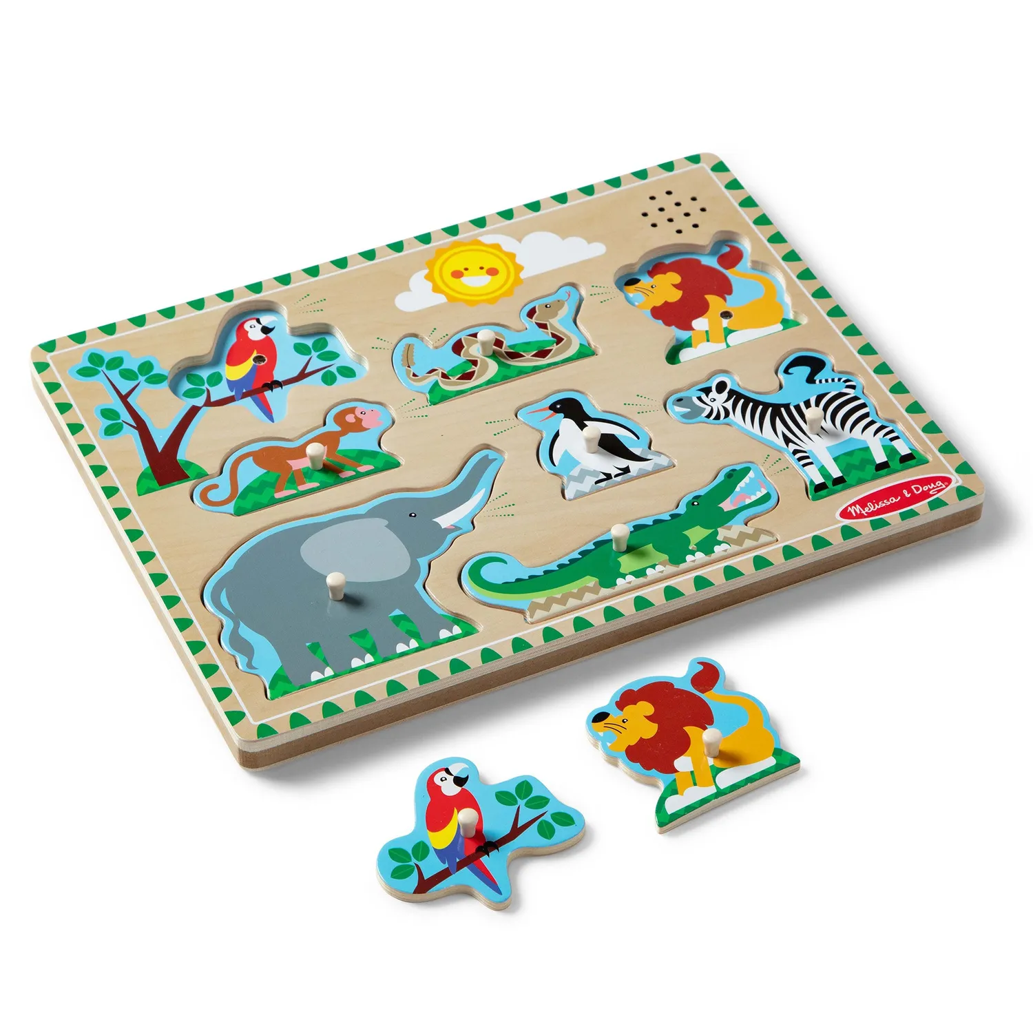 Melissa & Doug Zoo geluidspuzzel 8 stukjes dierengeluid