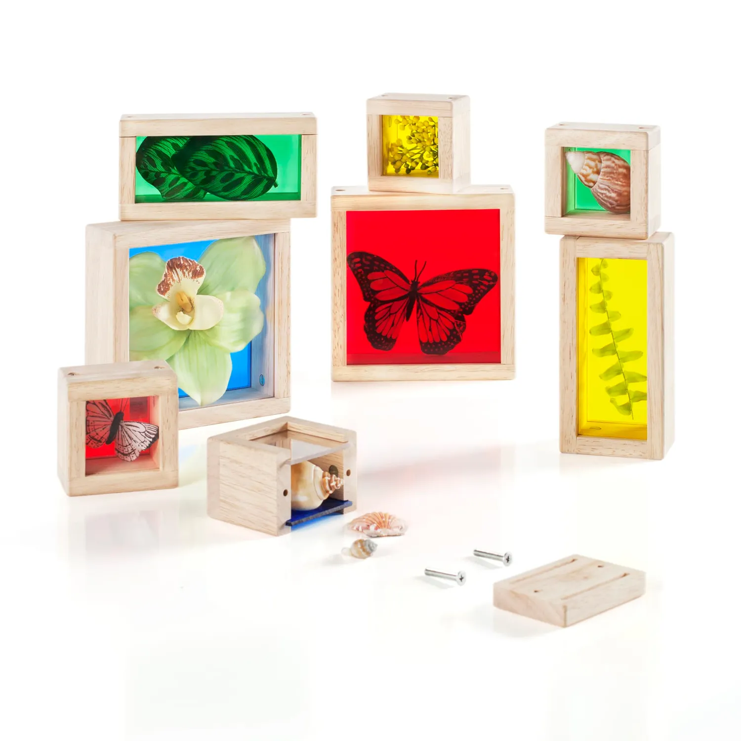 Guidecraft Treasure Blocks sensorische blokken transparant 8 stuks
