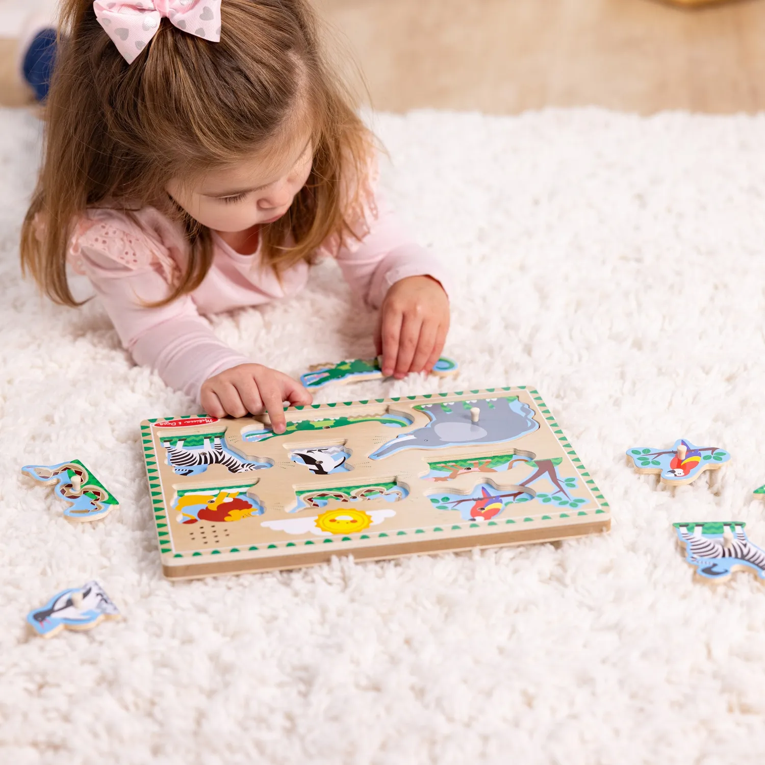 Melissa & Doug Zoo geluidspuzzel 8 stukjes dierengeluid