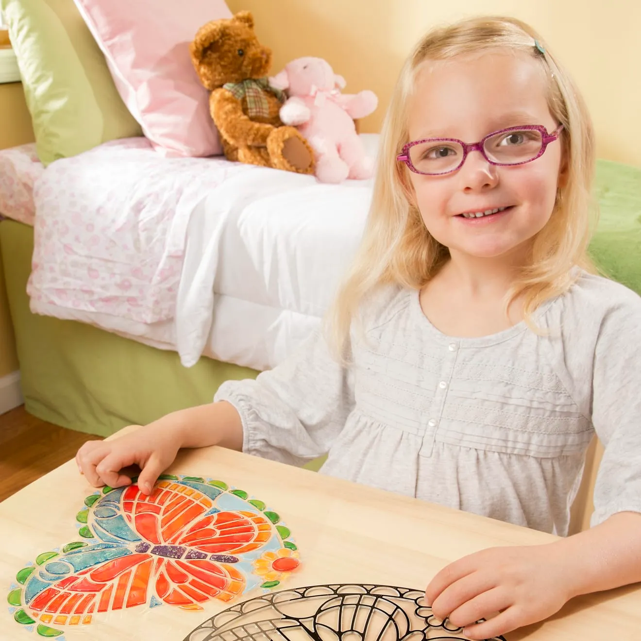 Melissa & Doug Stained Glass vlinder knutselset raamhanger