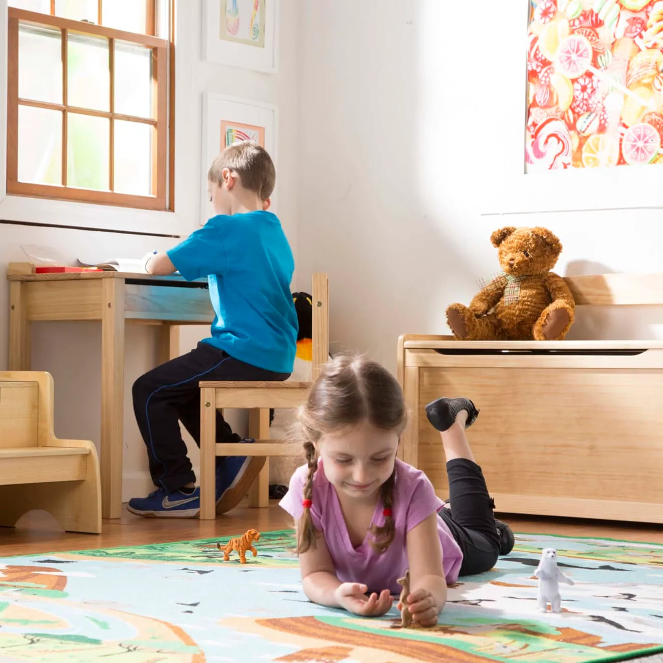 Melissa & Doug Bureau met Stoel Hout Honing Kleur