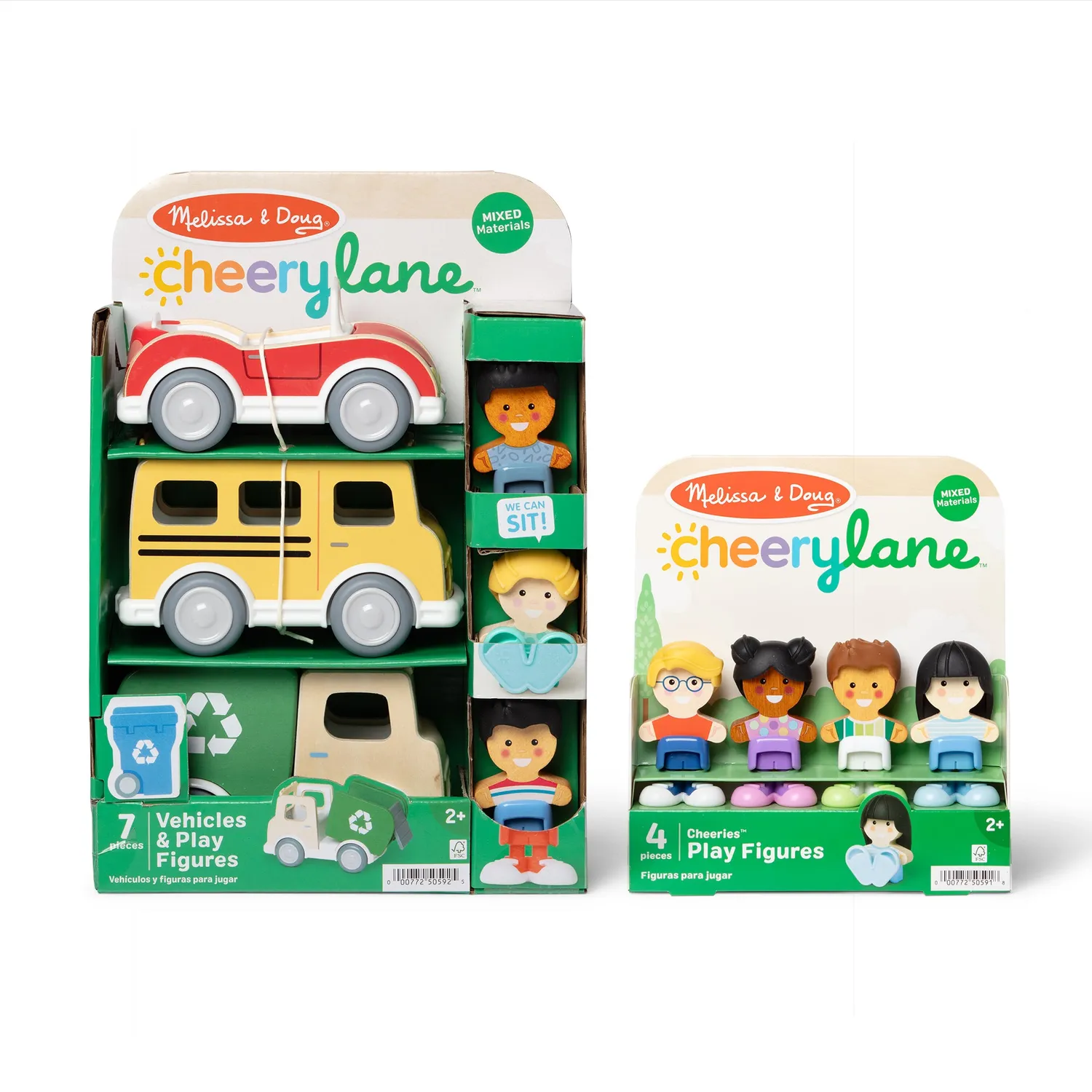 Melissa & Doug Cheery Lane voertuigen bundel 7 figuren hout