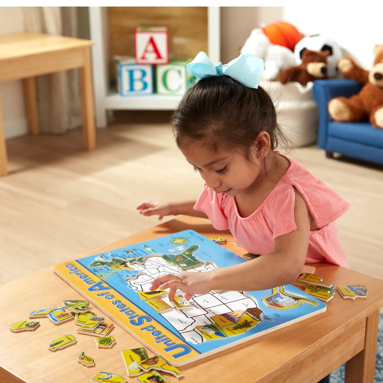 Melissa & Doug USA Kaart houten puzzel 45 stukjes