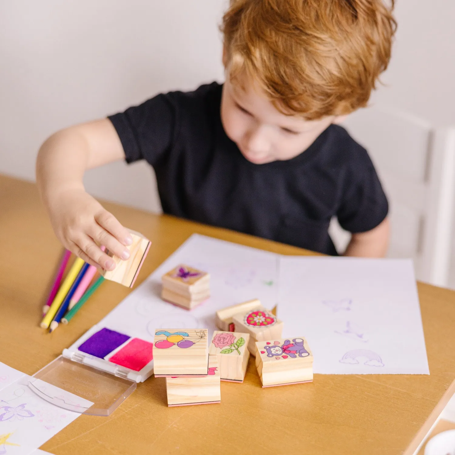 Melissa & Doug Friendship stempelset houten 9 stempels