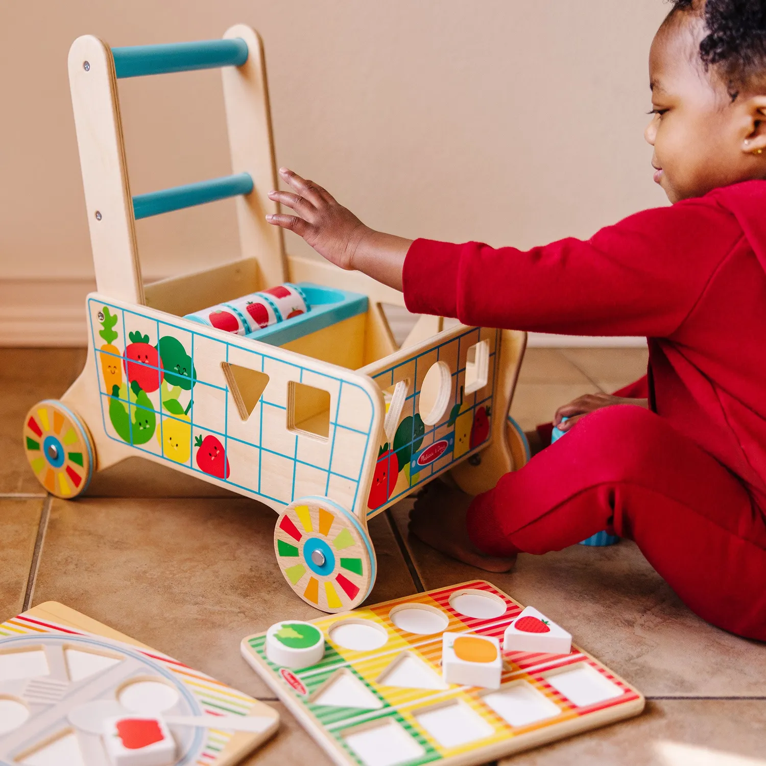 Melissa & Doug Shape Sorting Boodschappenkar houten 12 mnd+