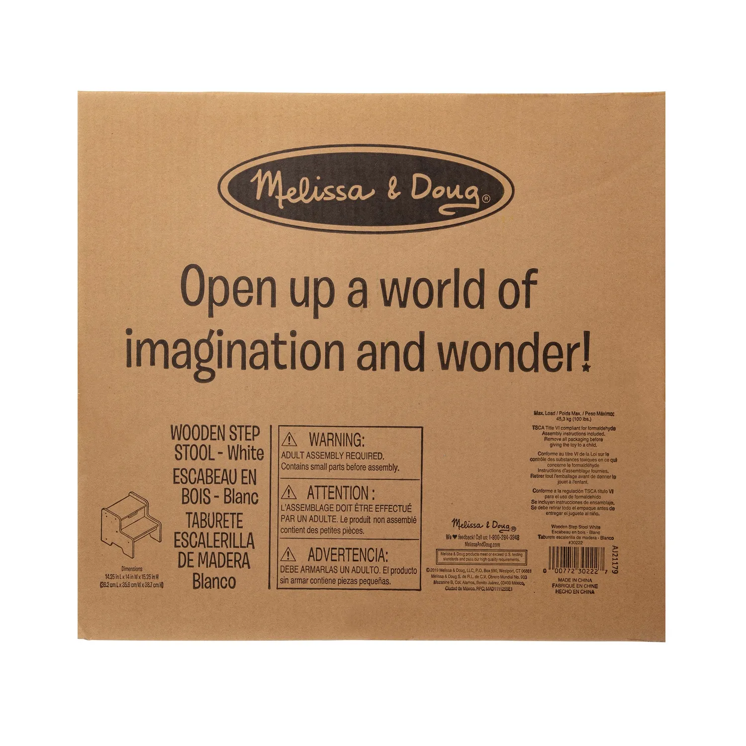 Melissa & Doug Houten Opstapkrukje Wit 2 treden