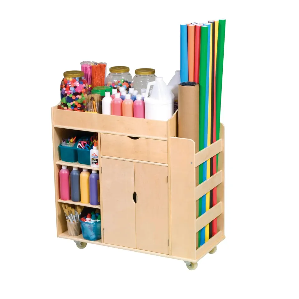 Guidecraft Kids Art Activity knutselkar op wielen opberging