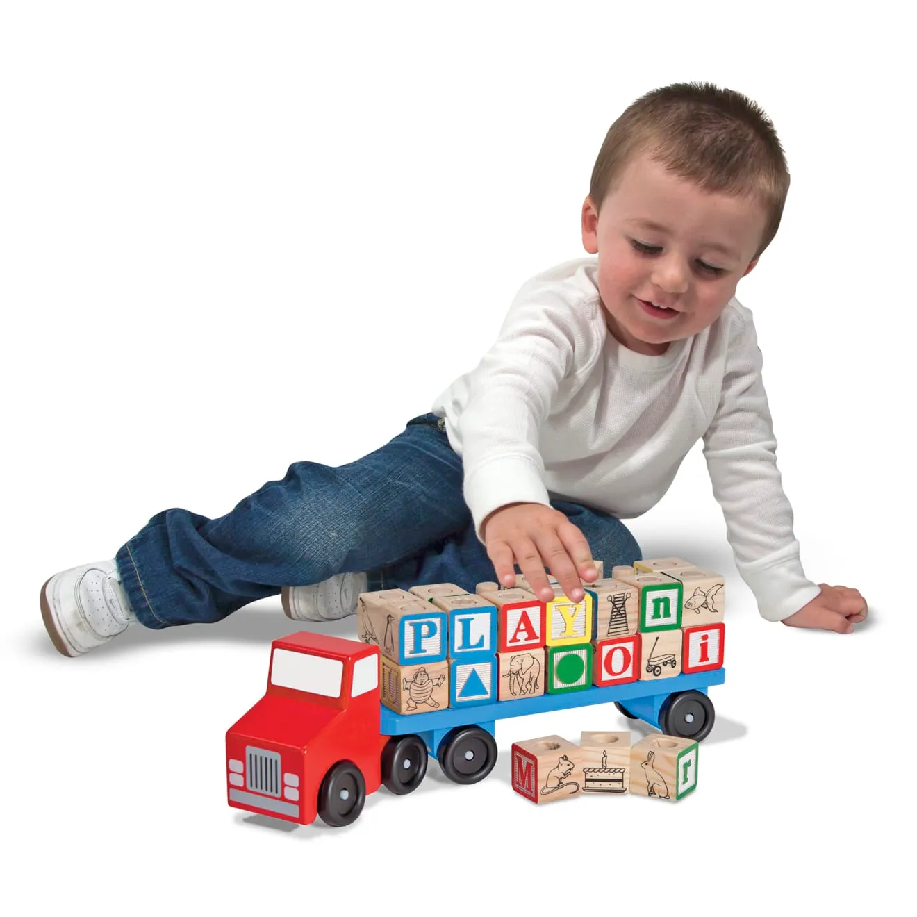 Melissa & Doug Alphabet Truck houten vrachtwagen letters