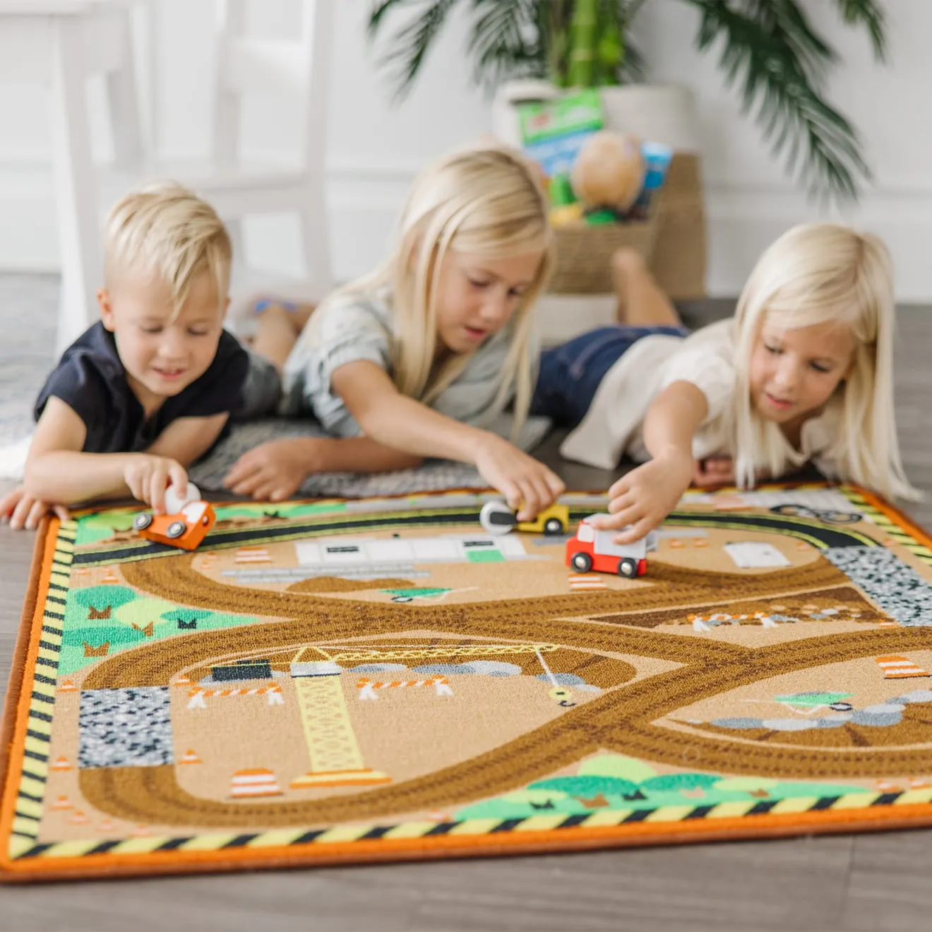 Melissa & Doug Construction Zone speelkleed met 3 auto’s