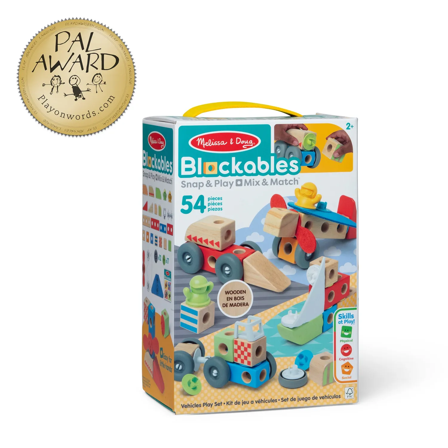 Melissa & Doug Blockables voertuigen bouwset hout