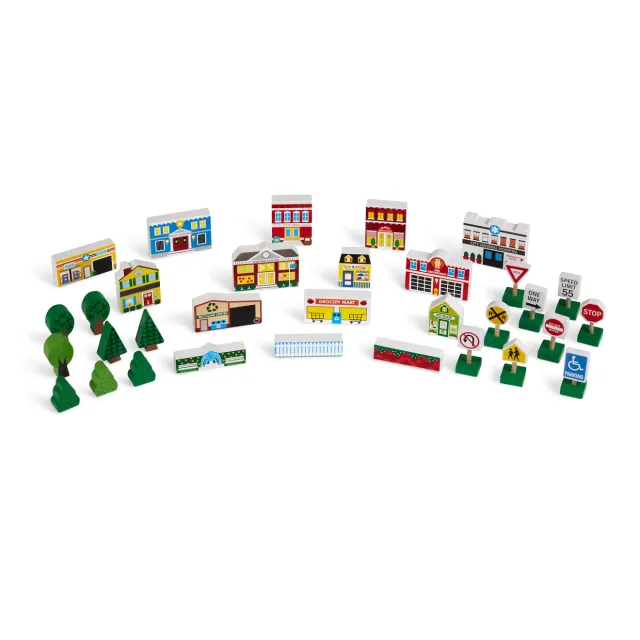 Melissa & Doug Wooden Town houten speelset 32-delig stad