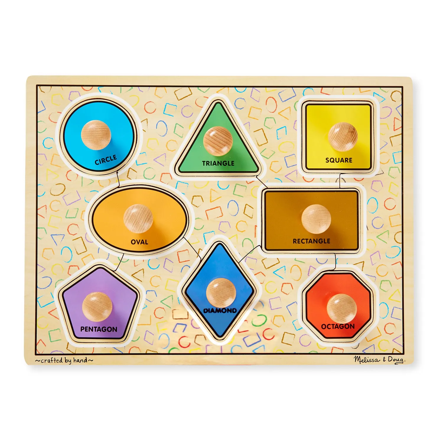 Melissa & Doug Geometric Shapes Deluxe Jumbo Peg puzzel 8 stuks