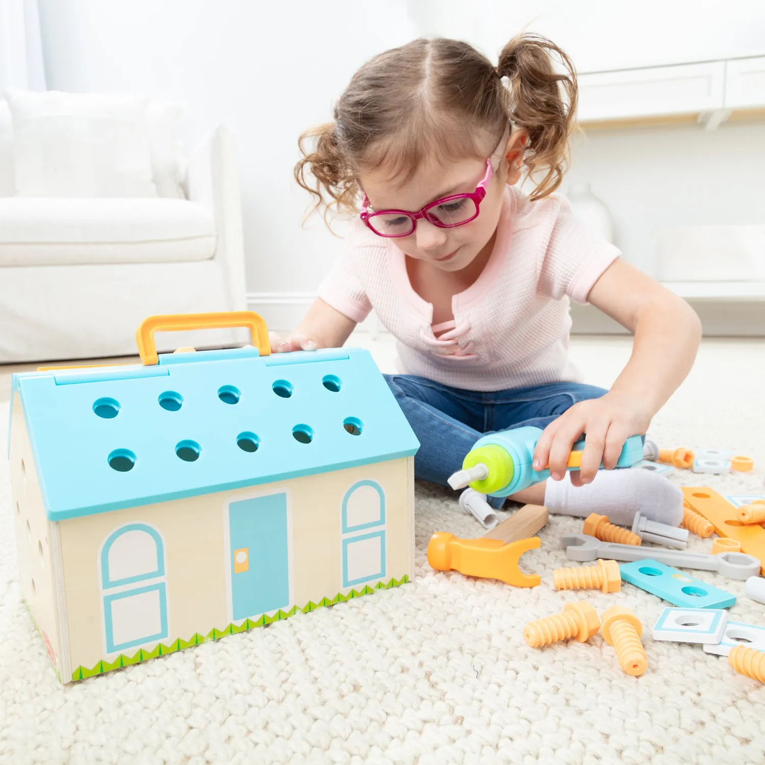 Melissa & Doug Build A House gereedschapskist 55-delig houten