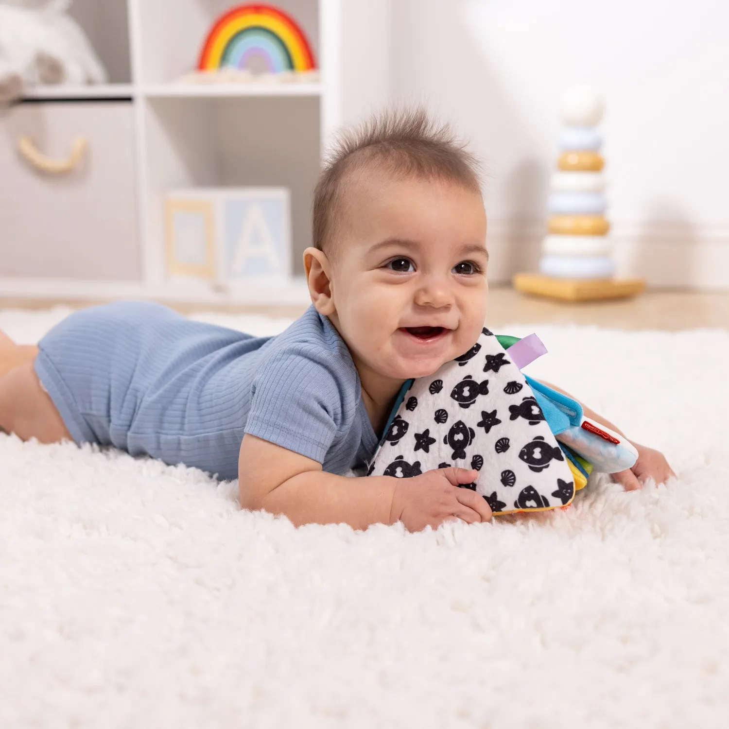 Melissa & Doug Ocean Tummy Time Triangle babyspeelgoed dubbelzijdig