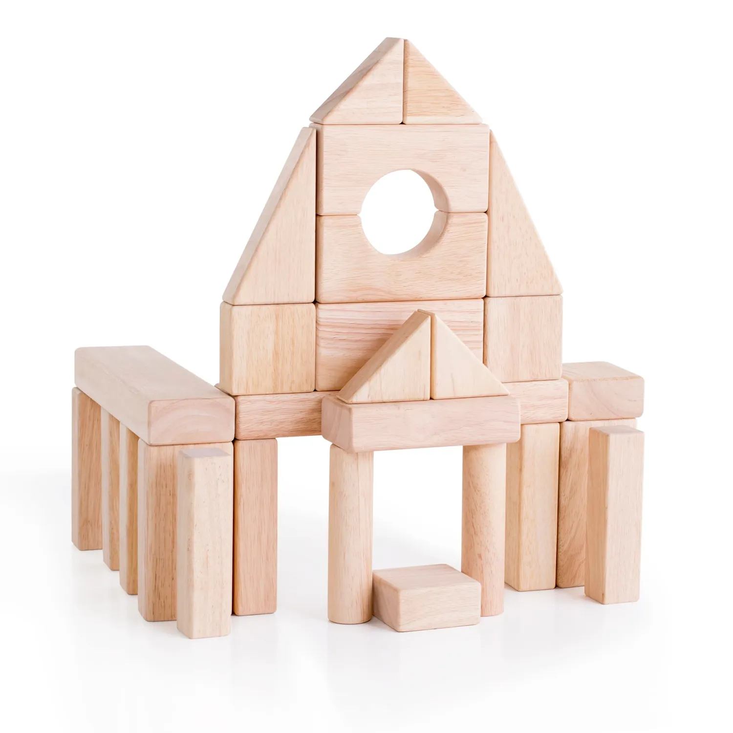 Guidecraft Unit Blocks houten blokken 84 delig rubberhout