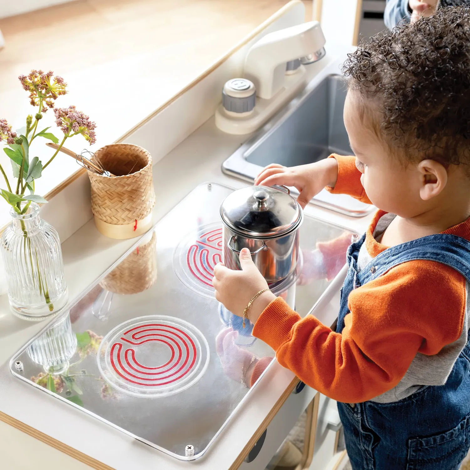 Guidecraft EdQ fornuis speelkeuken wit met spoelbak en oven