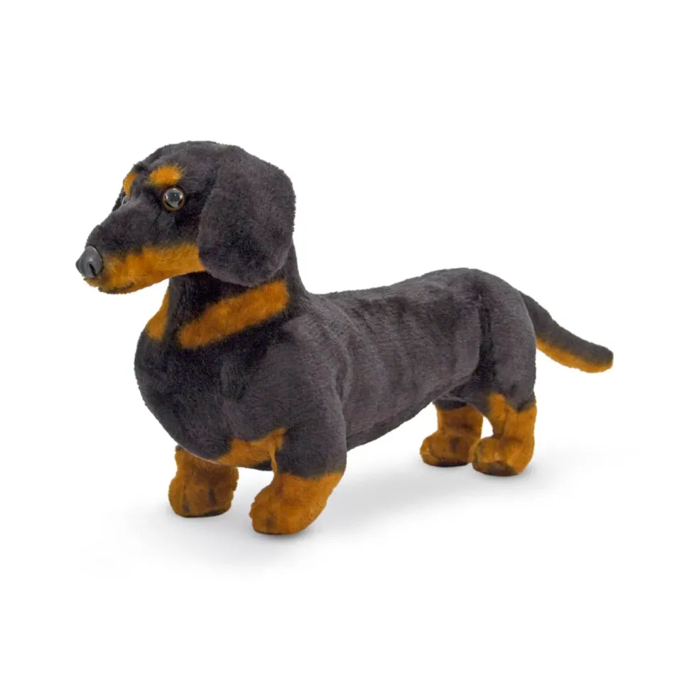 Melissa & Doug Dachshund Dog knuffel teckel zwart-bruin