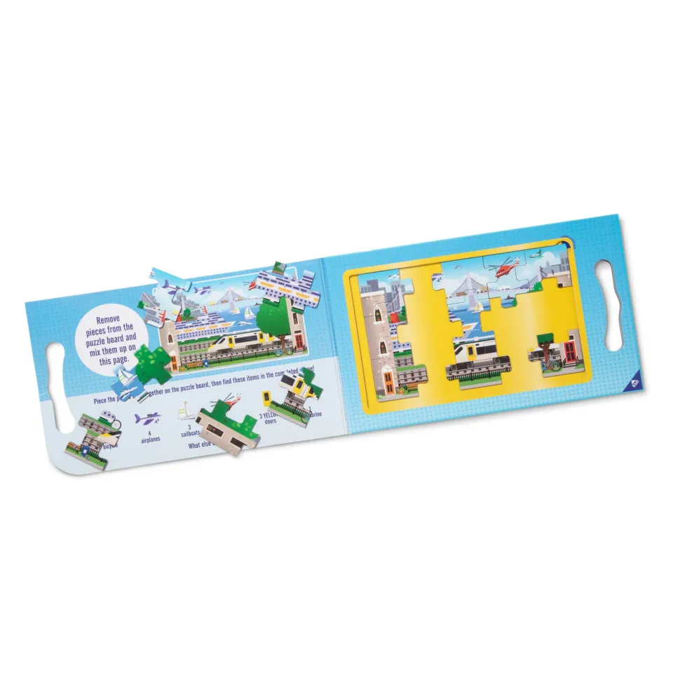 Melissa & Doug Take-Along Vehicles magneetpuzzel 2x15 stukjes