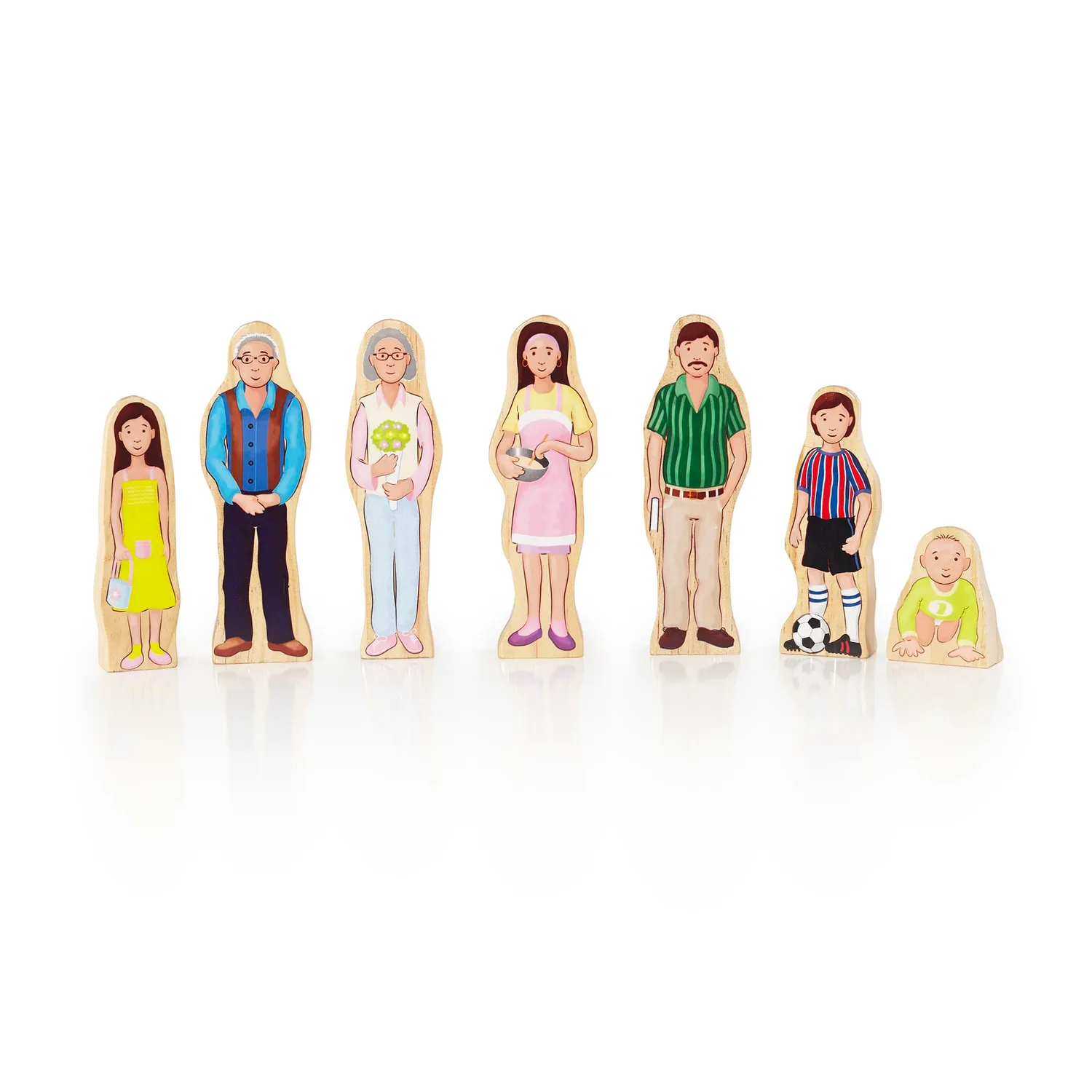 Guidecraft Wedgies Multi-Cultural Family Set poppetjes